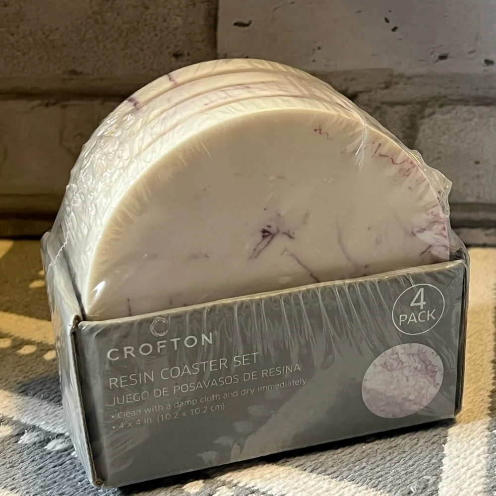 4 pack resin marbled coasters